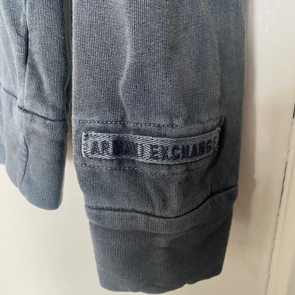 Armani Exchange Men's Gray Half Buttoned Closure Logo Hoodie | Size S - Picture 4 of 5